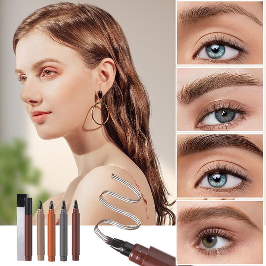 ✏️ Waterproof Eyebrow & Beard Pen – 4-in-1 Tips, Long-Lasting & Precise