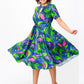 🌸Spring Specials💐Women's Short Sleeve Waisted Printed Midi Dress