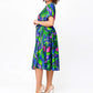 🌸Spring Specials💐Women's Short Sleeve Waisted Printed Midi Dress