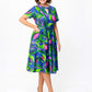 🌸Spring Specials💐Women's Short Sleeve Waisted Printed Midi Dress