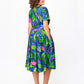 🌸Spring Specials💐Women's Short Sleeve Waisted Printed Midi Dress
