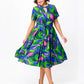 🌸Spring Specials💐Women's Short Sleeve Waisted Printed Midi Dress