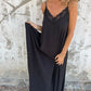 💥Last Day Special Sale 49% OFF💃Women's Elegant Lace Trim V-Neck Spaghetti Strap Maxi Dress