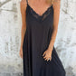 💥Last Day Special Sale 49% OFF💃Women's Elegant Lace Trim V-Neck Spaghetti Strap Maxi Dress