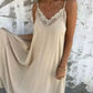 💥Last Day Special Sale 49% OFF💃Women's Elegant Lace Trim V-Neck Spaghetti Strap Maxi Dress