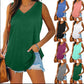 🔥Women's Sleeveless V-Neck Slimming Loose Fit Casual Tank Top T-Shirt