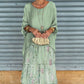Elegant Round Neck Mesh Floral Layered Dress