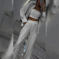 💕2025 HOT SALE💐Women's Sequin Blazer & Wide-Leg Pants (3-Piece Set)