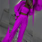 💕2025 HOT SALE💐Women's Sequin Blazer & Wide-Leg Pants (3-Piece Set)