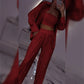 💕2025 HOT SALE💐Women's Sequin Blazer & Wide-Leg Pants (3-Piece Set)