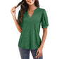 🔥Summer New Products👚Women's V-Neck Casual Puff Short Sleeve Top Elegant T-Shirt