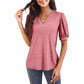 🔥Summer New Products👚Women's V-Neck Casual Puff Short Sleeve Top Elegant T-Shirt