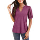 🔥Summer New Products👚Women's V-Neck Casual Puff Short Sleeve Top Elegant T-Shirt
