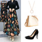 💥Limit Time 45% OFF🎉Women's Fashion High Waist Floral Pleated Long Skirt
