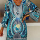 Women’s Bohemian Print V-Neck Long Sleeve Dress