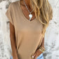 🎁Hot Sale🎁[Simple solid color | Versatile V-neck] Cap sleeve top Lightweight and soft