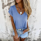 🎁Hot Sale🎁[Simple solid color | Versatile V-neck] Cap sleeve top Lightweight and soft