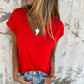 🎁Hot Sale🎁[Simple solid color | Versatile V-neck] Cap sleeve top Lightweight and soft