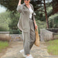 Classic Button Down Shirt & Drawstring Pants Set