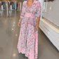 ⏳ Limited time 50% off! 💥 Ladies Elegant Printed V-Neck Long Floral Dress（The more you buy, the higher the discount）