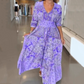 ⏳ Limited time 50% off! 💥 Ladies Elegant Printed V-Neck Long Floral Dress（The more you buy, the higher the discount）