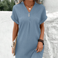 🌷Summer Hot Sale 🍃Simple Solid Color V-Neck Short Sleeve Dress for Women