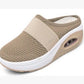 Women's Casual Hollowed Out Fabric Flat Bottom Slope Heel Slippers