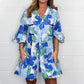 Women's Elegant V-Neck Printed Loose Dresses