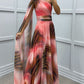 🌸Higher Quality💐Women's Fluttering Chiffon Printed Diagonal Shoulder Dresses