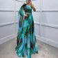 🌸Higher Quality💐Women's Fluttering Chiffon Printed Diagonal Shoulder Dresses