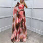 🌸Higher Quality💐Women's Fluttering Chiffon Printed Diagonal Shoulder Dresses