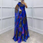 🌸Higher Quality💐Women's Fluttering Chiffon Printed Diagonal Shoulder Dresses