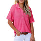 🩷Summer Sale - 50% Off🌈Women's Lapel Loose Short Sleeve Top