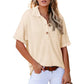 🩷Summer Sale - 50% Off🌈Women's Lapel Loose Short Sleeve Top