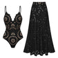 🔥Summer Cool Deal  👙Women’s Sexy One Piece Swimsuit with Matching Swim Long Skirt💕