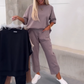 Women’s Casual Solid Short-Sleeve Tops ＆ Pants Two-Piece Set