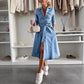 🎉Limited Sale🎉Women's Button Down Long Sleeve Denim Dress