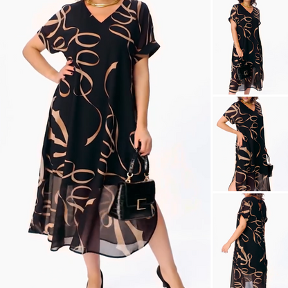 🎁2026 Best Sellers🌟Flowy midi dress with V-neck