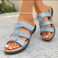 Women's Floral-Embellished Slip on Sandals