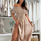👗Women's Fashion Off-Shoulder Short Sleeve Long Dress🌺