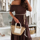 👗Women's Fashion Off-Shoulder Short Sleeve Long Dress🌺