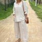 Linen Cotton Loose Casual Top & Pants Set