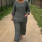Linen Cotton Loose Casual Top & Pants Set