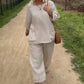 Linen Cotton Loose Casual Top & Pants Set