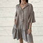 ⏳Time-limited Special⏰Women's Casual V-Neck Ruffle Shirt Dress