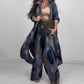 🌤️🌤️Fashionable 2-piece set with print: long-sleeved blouse and wide-leg trousers