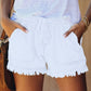 🍃High Waist Drawstring Distressed Denim Shorts