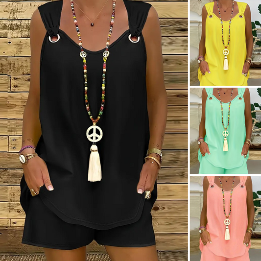 🎉LAST DAY SALE 50% OFF✨Sleeveless Tank Top and Shorts 2-Piece Set