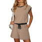 Women’s Striped Cap Sleeve Top Shorts 2-Piece Set