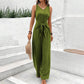 🏖️Summer Hot Sale 50% OFF🌼Women's Solid Color Waist Tie Jumpsuit